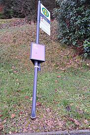 Haltestelle Zwota Rathaus Mast abgeknickt