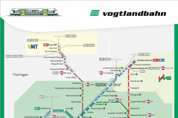 Linienplan Vogtlandbahn