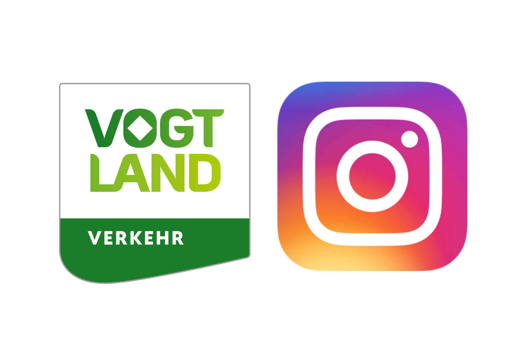 Logo Vogtlandverkehr und Instagram sind abgebildet