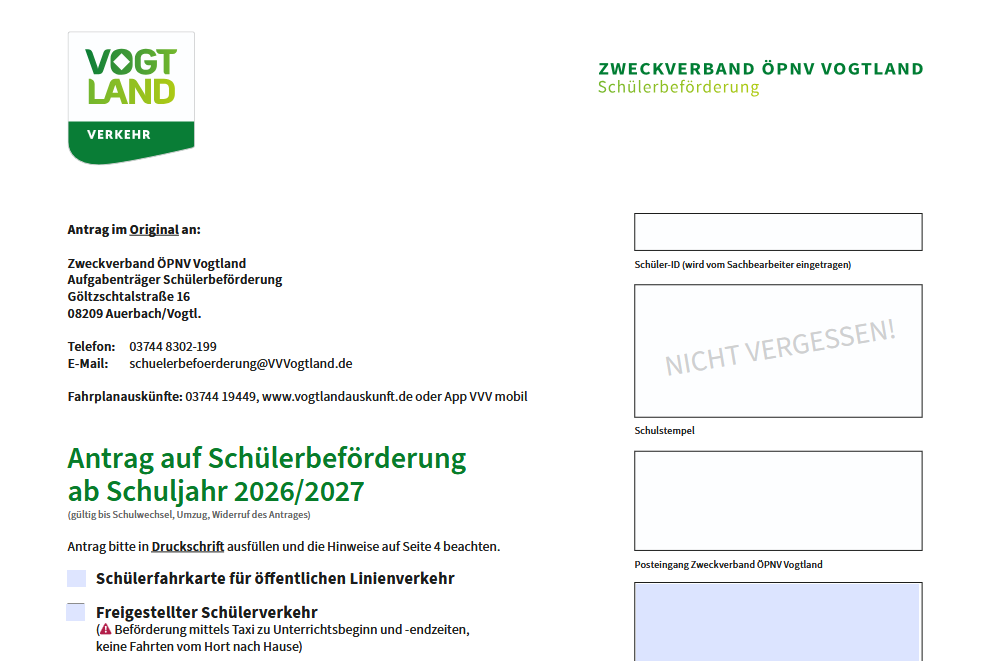 Visualisierung Antrag Schülerbeförderung