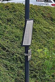 Haltestell Auerbach Schützenhaus Schild gebogen