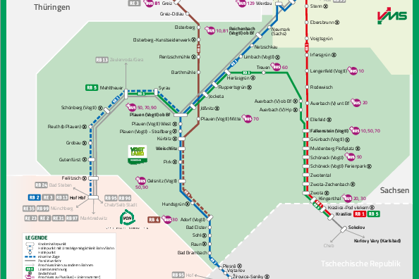 Linienplan Vogtlandbahn