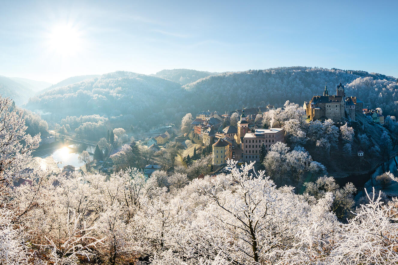 Blick auf das winterliche Loket