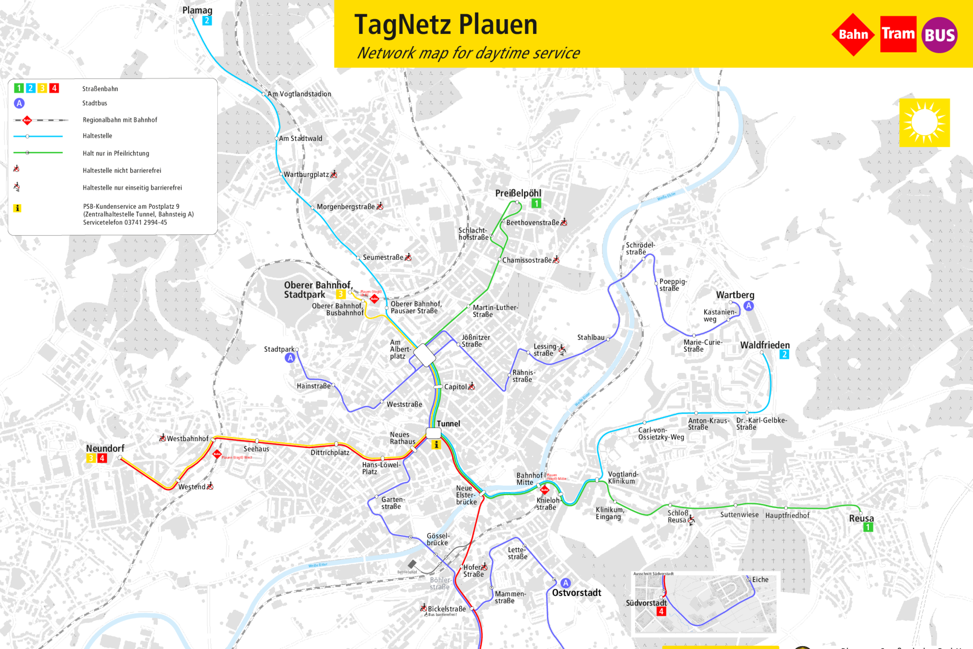Liniennetzplan TagNetz Plauen