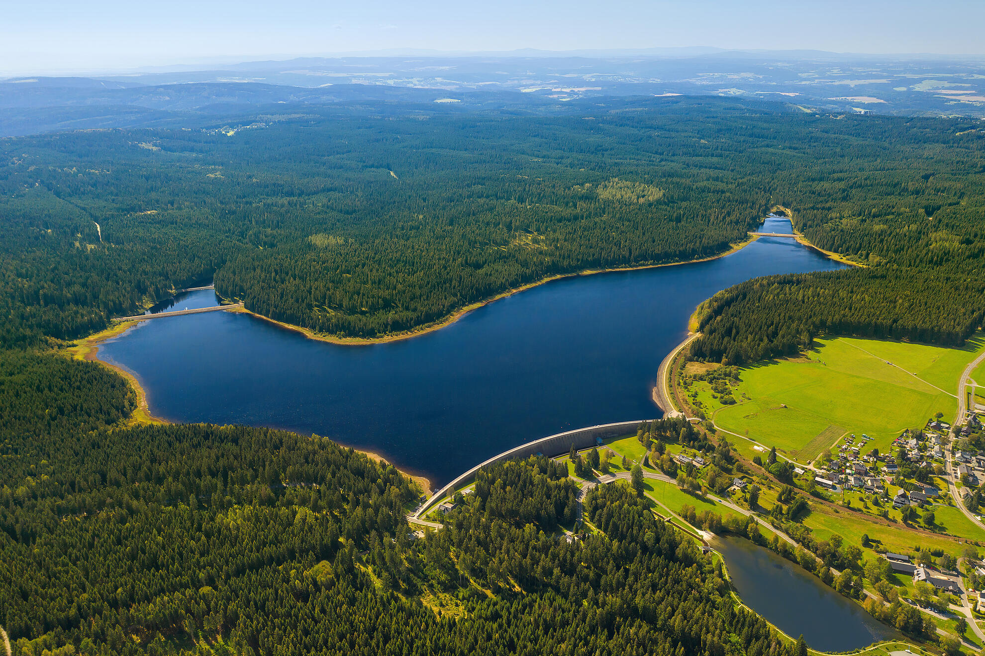 Talsperre Muldenberg von oben