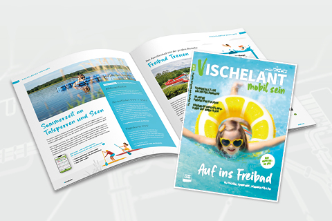Magazin Vischelant: einmal das Cover, dahinter dieselbe Ausgabe aufgeschlagen mit sichtbaren Innenseiten.